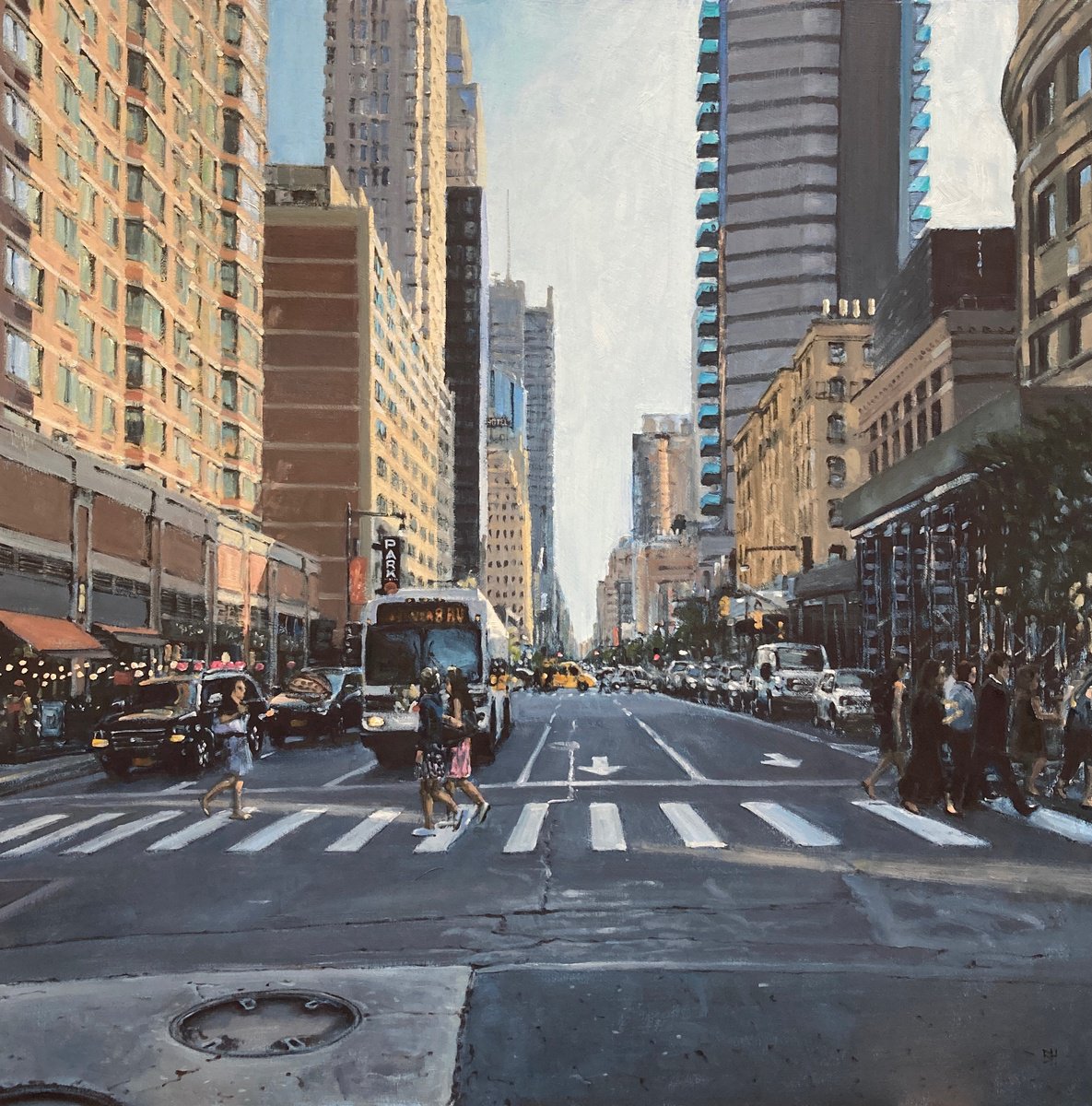 8Th Avenue New York I By Ben Hughes, 24 X 24, Artwork For Sale On Artfinder