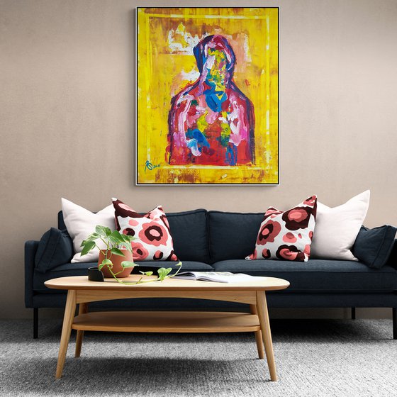 S. N-3 (XXL) - (H)130x(W)106 cm. Contemporary Abstract Expressionist Religious Icon