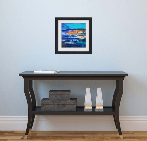 Darkest before dawn  - Framed and ready to hang - original abstract painting