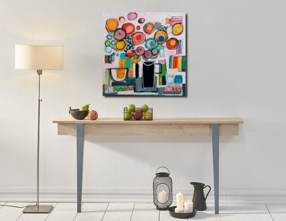 Summer Flowers in a Black Jug