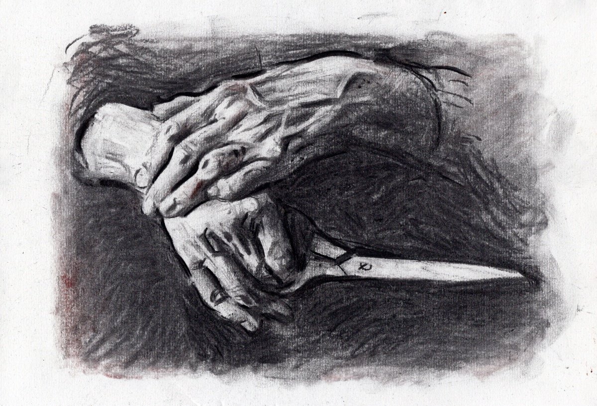 Charcoal Drawing , Hands - Charcoal Drawing By Anastasia Borodina, 12 X 8, Artwork For Sale On Artfinder