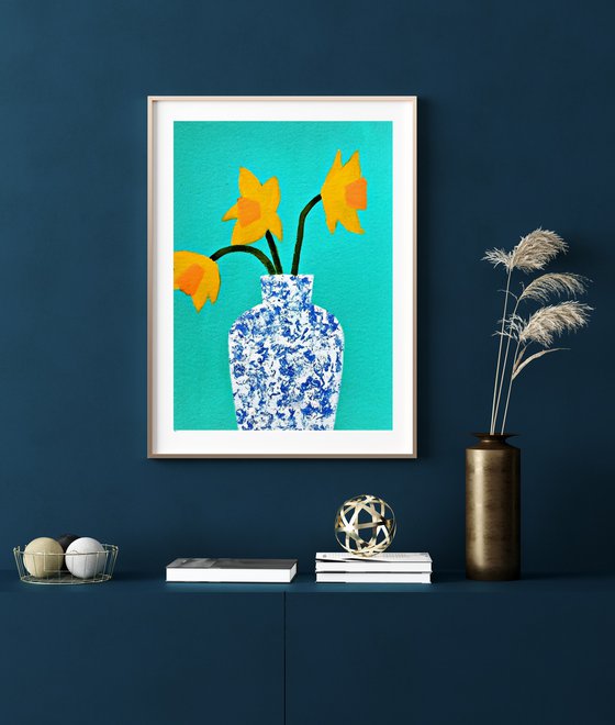 Daffodils in a Chinese Vase