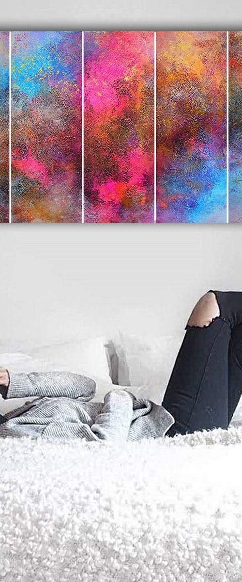 210x80cm. / Panoramic Painting  / 7 in 1 / Alex Senchenko © 2019 / Equilibrium by Alex Senchenko
