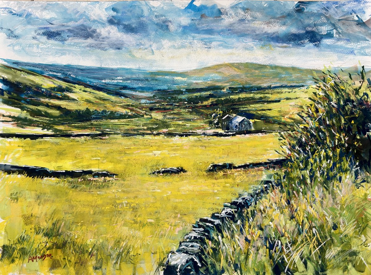 Impressionistic Painting , Dales Landscape By Andrew Moodie, 24 X 18, Artwork For Sale On Artfinder