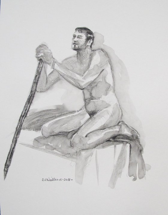 Kneeling male nude