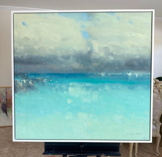 Pacific Highway, Original oil painting, Handmade artwork, One of a kind