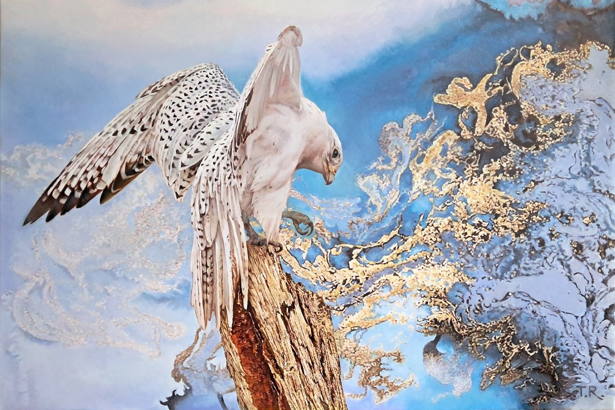 Photorealistic Oil Painting , A Falcon By Tatiana Rezvaya, 47 X 31, Artwork For Sale On Artfinder