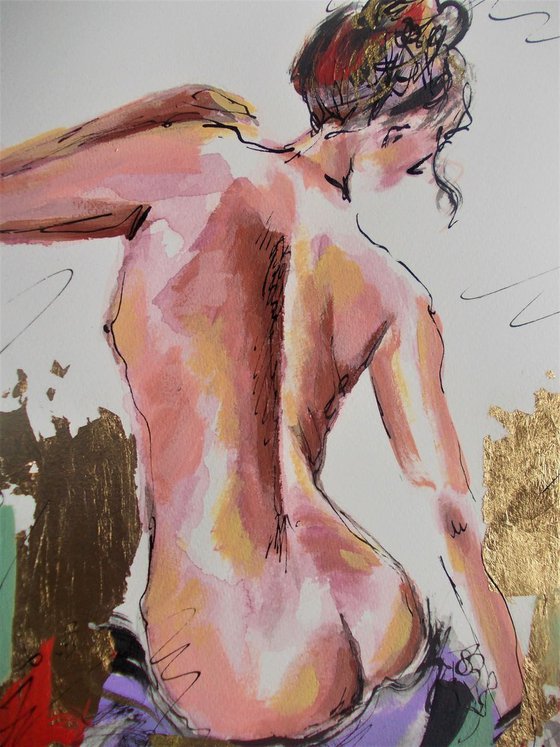 Awaiting -  Nude Woman  Painting  On Paper