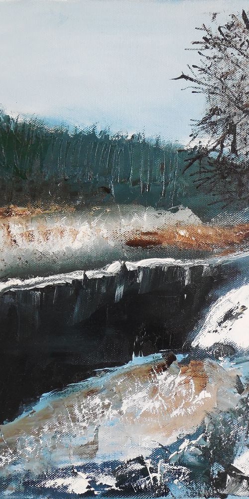 Spring is coming. Plein air oil painting by Dmitry Fedorov