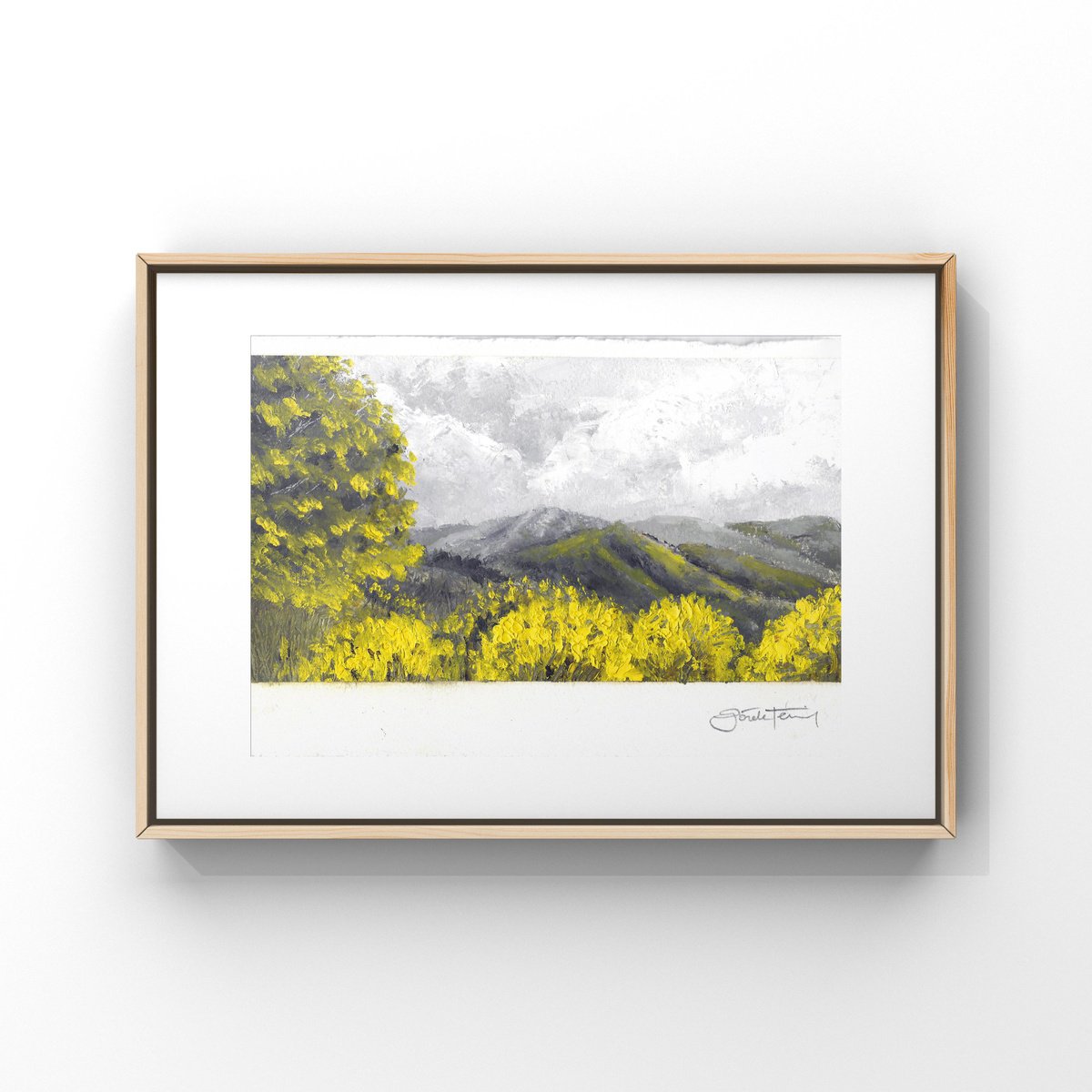 Expressive Landscape Oil Painting By Gozde Temiz Istanbul, 12 X 8, 02_Landscape-Ii, Original Artwork