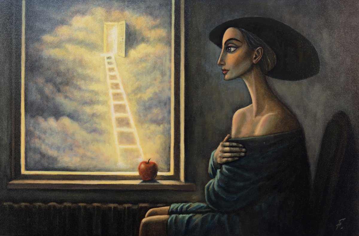 Surrealistic Acrylic Painting , Threshold Of Choice By Nikola Gulev, 24 X 16, Artwork For Sale On Artfinder