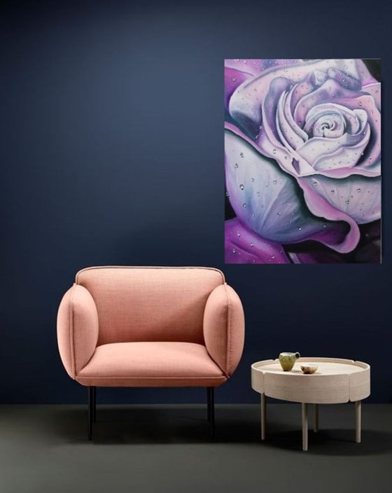 Rose of Marena, flower, canvas oriGinal oil art, floral painting, wall decor art, Gift for her