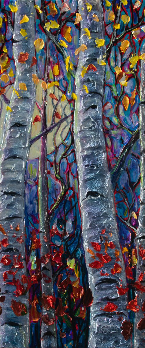 Aspen and Maple Trees by Lena Owens at OLena Art
