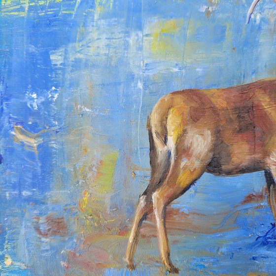 Stag on an abstract background