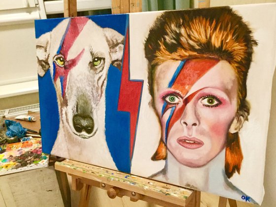 DAVID BOWIE. Modern painting .