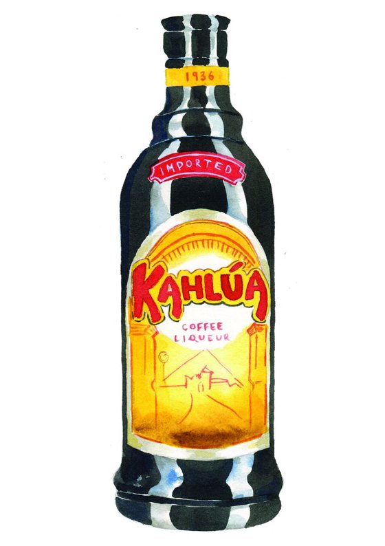 Coffee Liqueur Bottle Watercolour