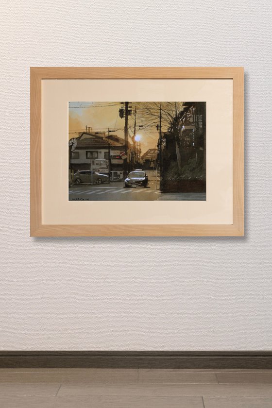 Sunset Glow on a Quiet Street
