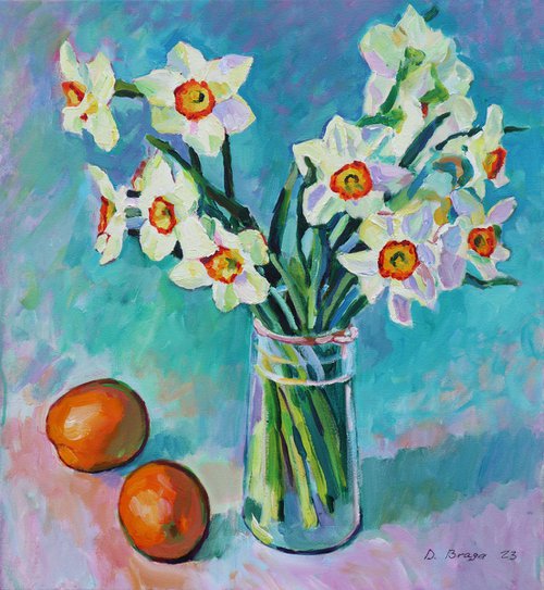 Daffodils and oranges by Dima Braga