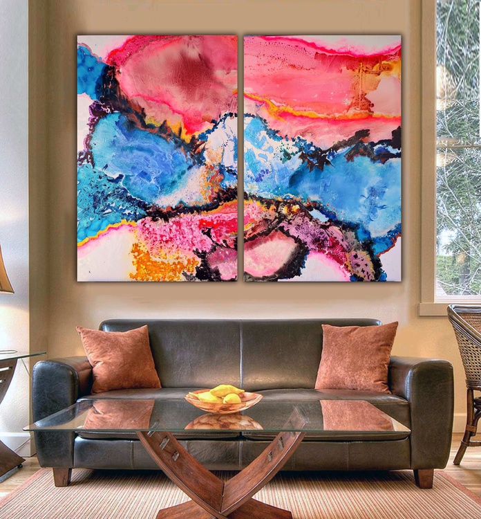 Geode Sunscape By Eva S Fluid Art Artfinder
