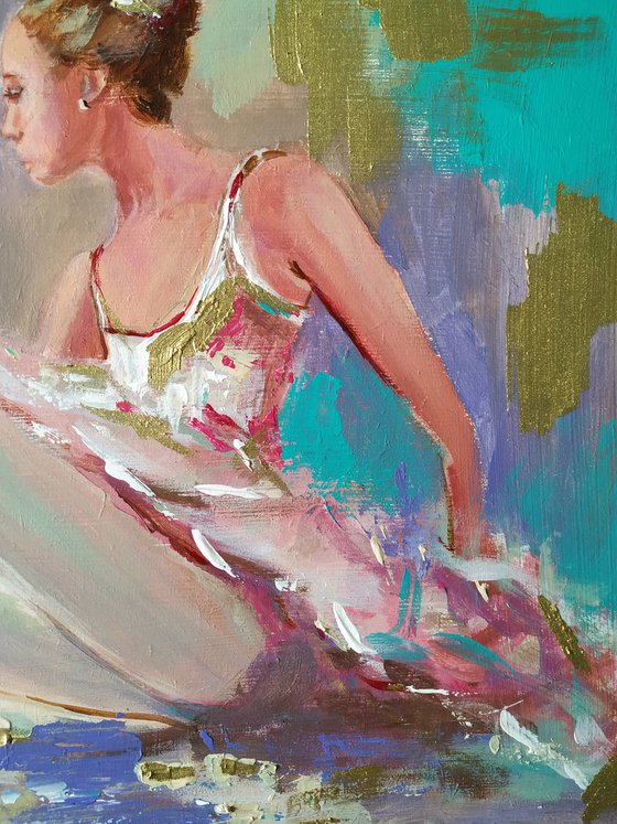 Young Ballerina-Ballerina Painting on MDF