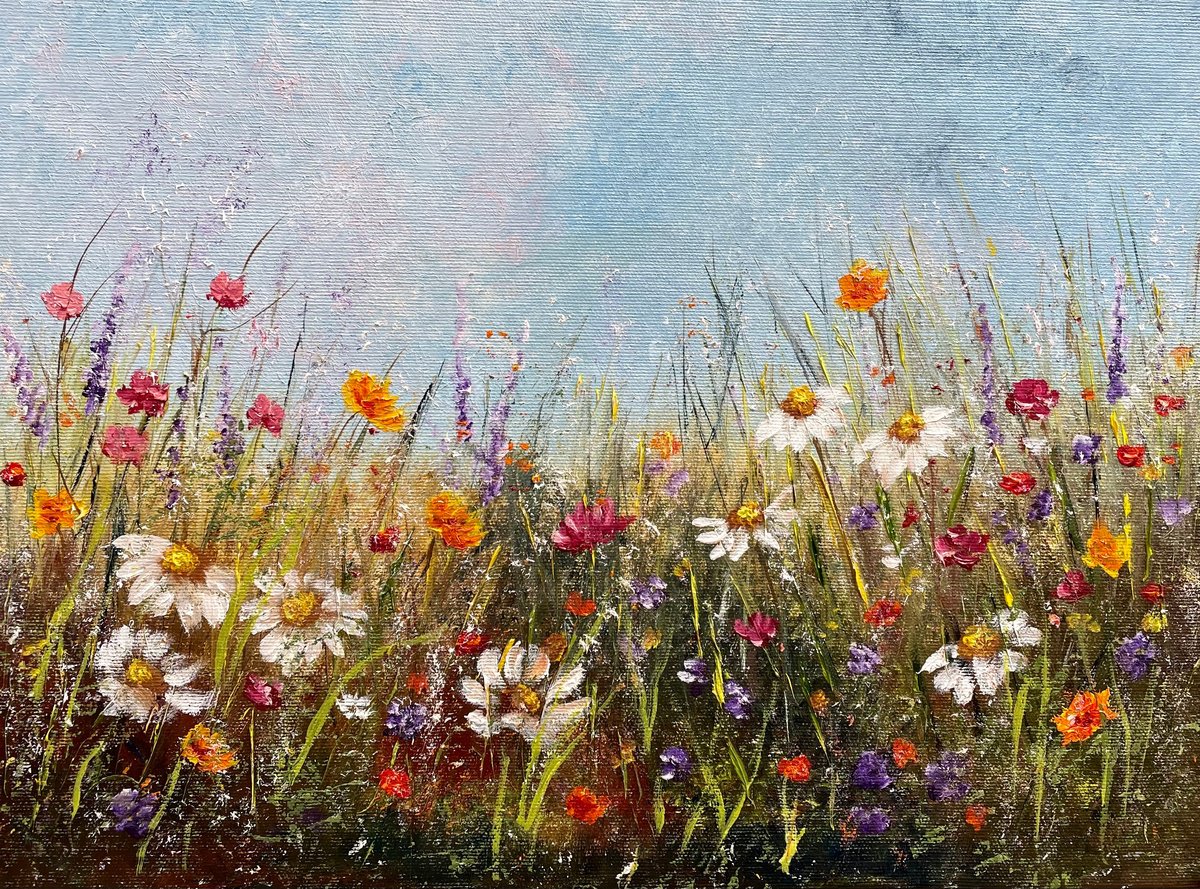 Best meadow flowers - original oilpainting gift by Tanja Frost