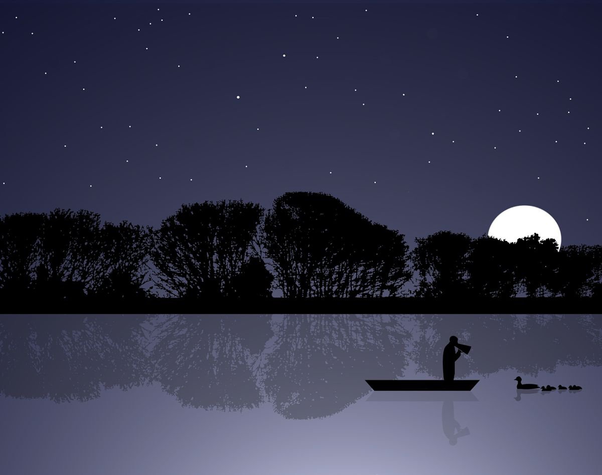 Rowing Coach On Holiday At Night by Rennie Pilgrem