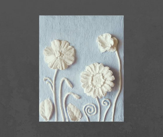 sculptural wall art "Meadow flowers"