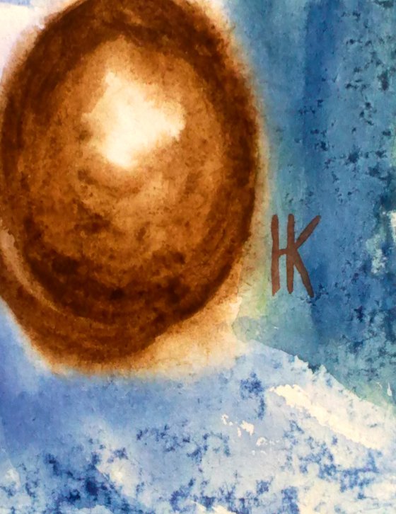 Woman Painting Faceless Original Art Cat Watercolor Grape Art Woman in Hat Artwork Coffee Time Home Wall Art 12 by 17" by Halyna Kirichenko