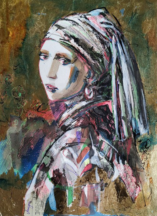 Girl with a Pearl Earring by Antigoni Tziora