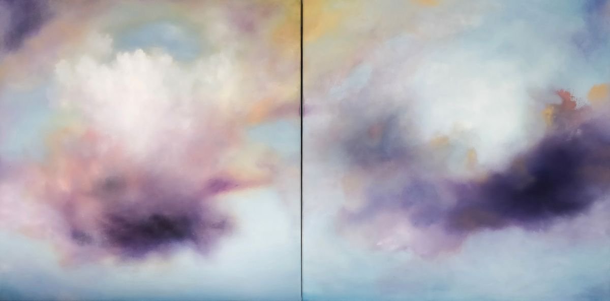 Celestial Clouds; 2 (two) paintings by Nella Alao