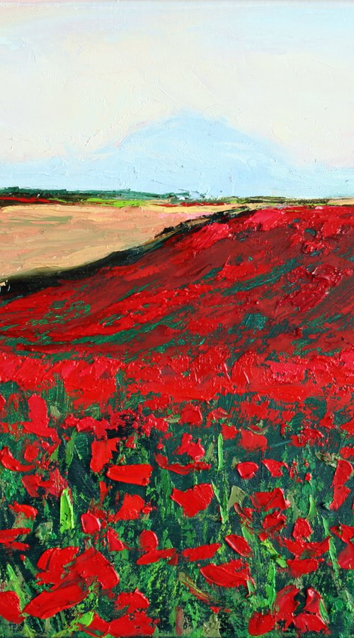Poppy fields... /  ORIGINAL OIL PAINTING by Salana Art Gallery