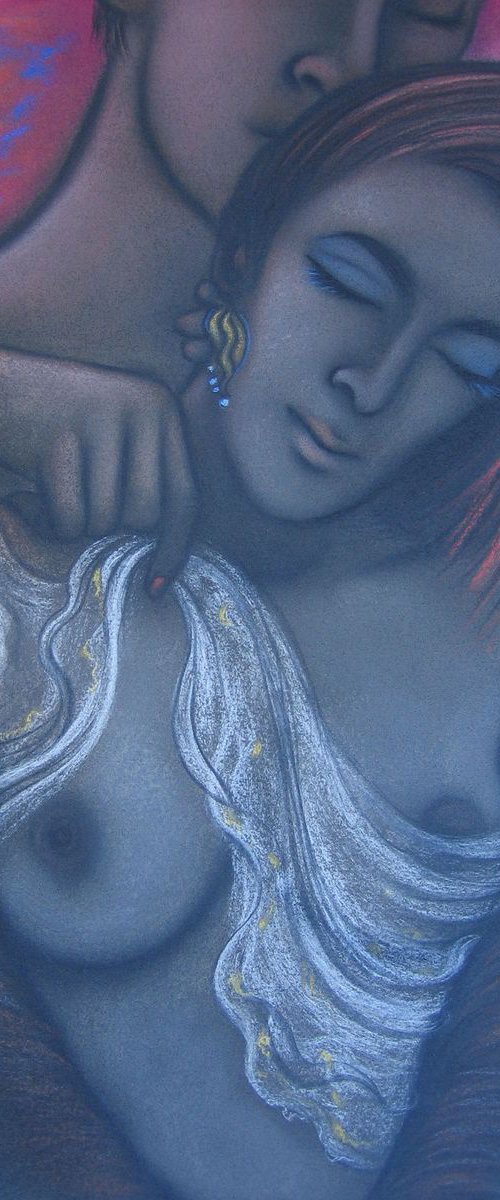 Blue Desire ~ Woman in a man's arms by Phyllis Mahon