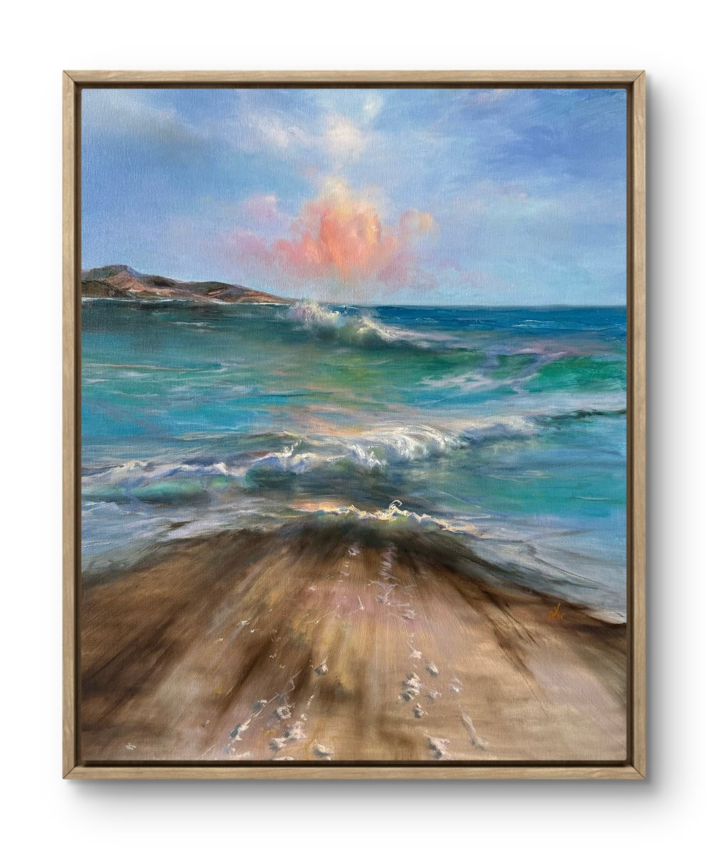 Landscape Oil Painting By Alesia Yeremeyeva, 20 X 24, Gentle Waves, Original Artwork