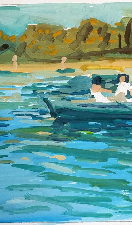 Boating on the lake by Stephen Abela