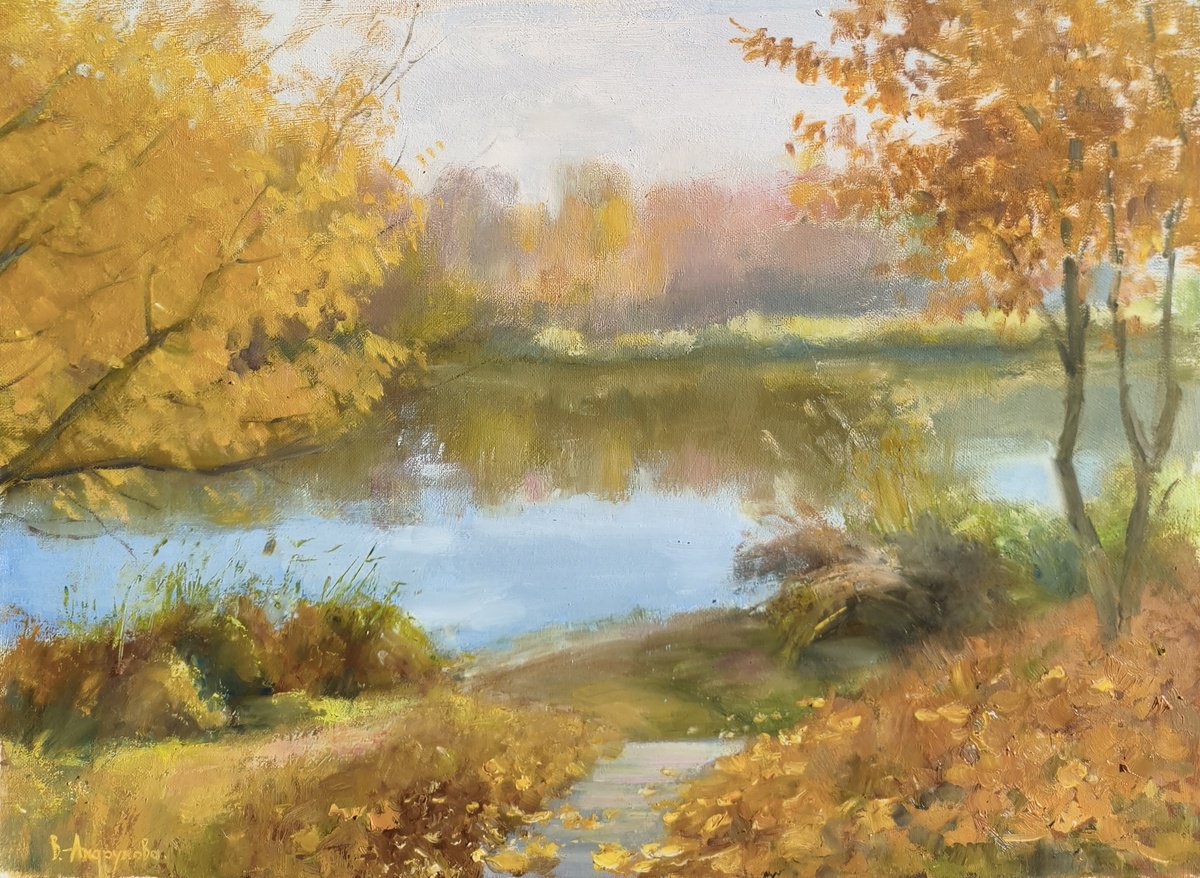 Valentina Andrukhova | Original Oil Painting | Golden Autumn | 55 X 40Cm | Artwork For Sale On Artfinder