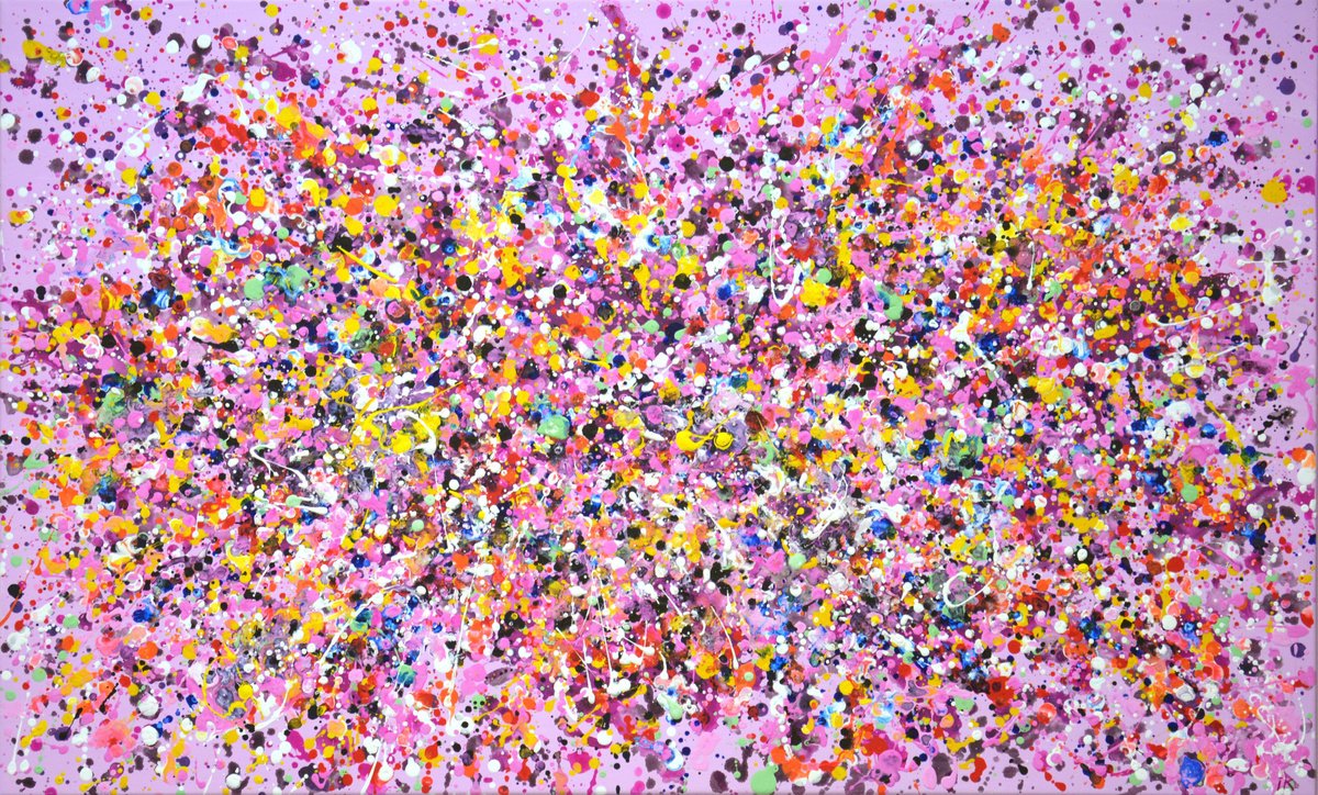 Abstract Acrylic Painting By Iryna Kastsova, 39 X 24, Pink Dreams 5., Original Artwork