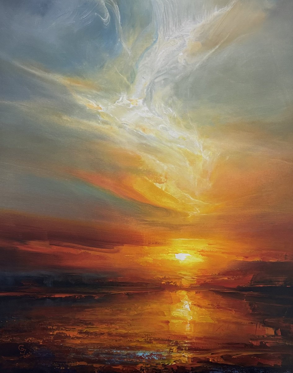 Abstract Landscape Acrylic Painting By Ivan Grozdanovski, 31 X 39, View Of A Thousand Words 4, Original Artwork