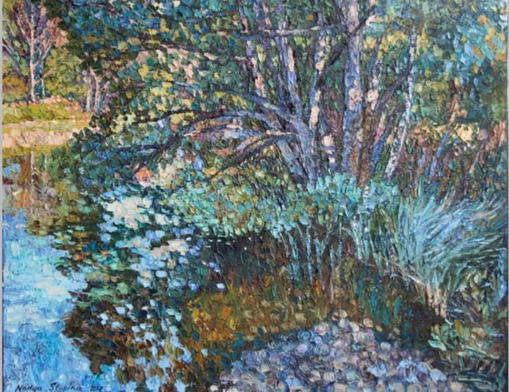 In the shade of  the tree