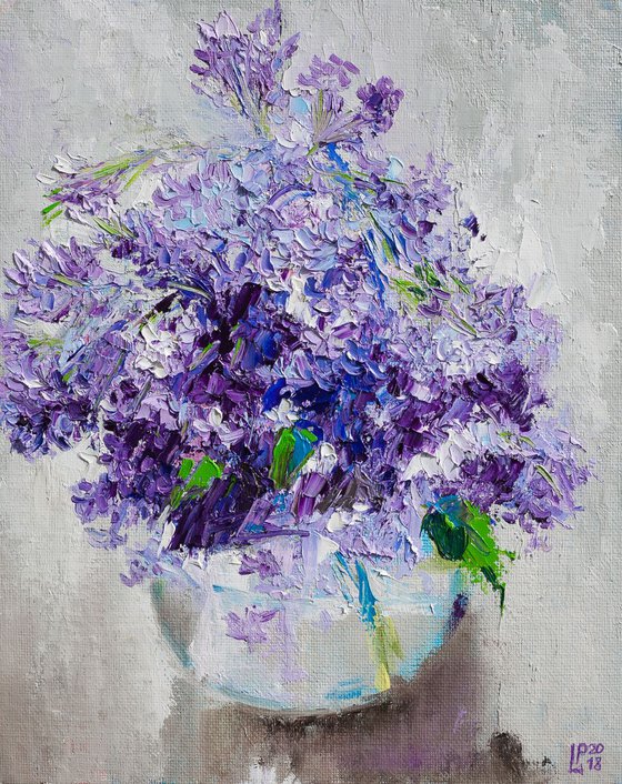 Lilac In A Glass Vase