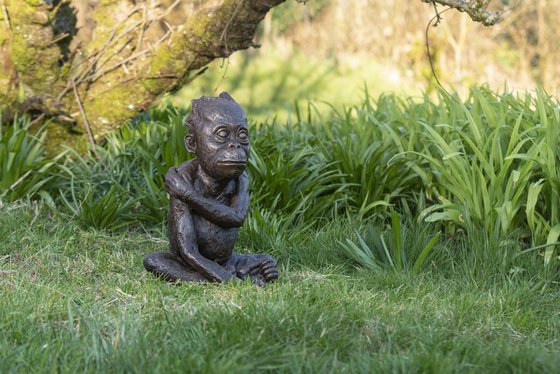 Baby Orangutan Bronze Resin