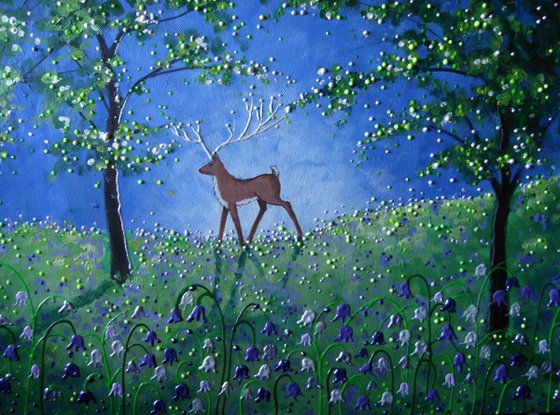 Evening in the bluebell wood