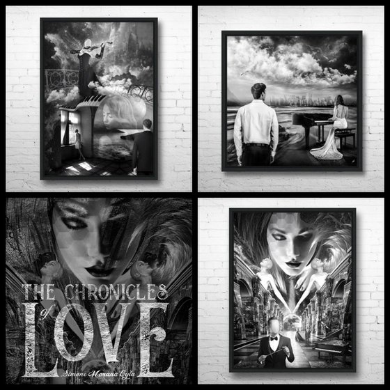 THE LOVE SONG | Digital Painting printed on Alu-Dibond with Black wood frame | Unique Artwork | 2019 | Simone Morana Cyla | 50 x 50 cm | Art Gallery Quality |