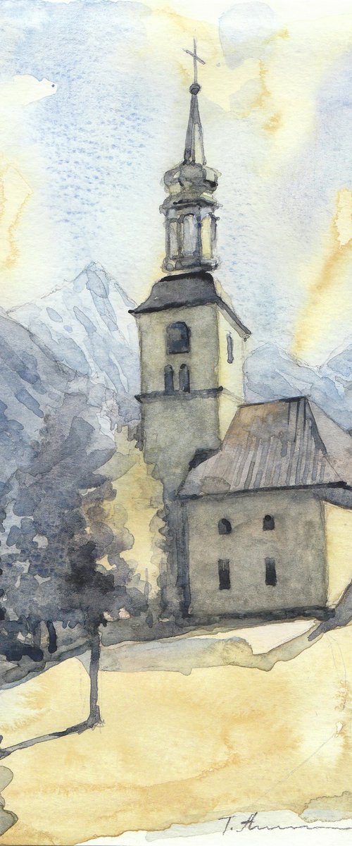Chamonix Church, France by Tatiana Alekseeva
