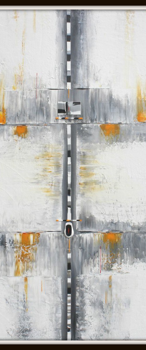 Abstract Black, White, Silver Series 8 by Robert Lynn