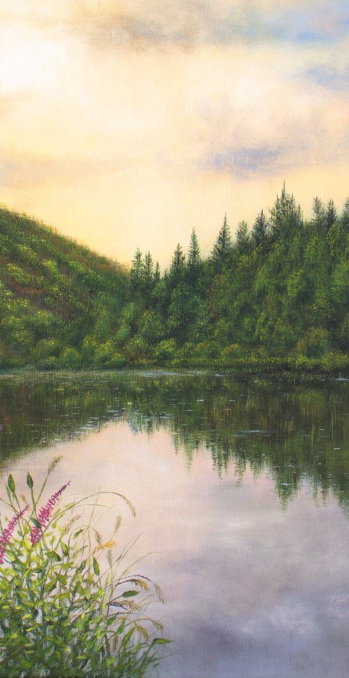 Sunset at the lake by Ludmilla Ukrow