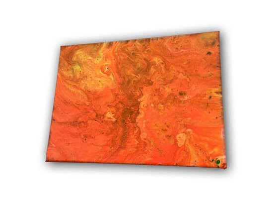 "Orange Theory" - Original Small Abstract PMS Acrylic Painting - 12 x 9 inches