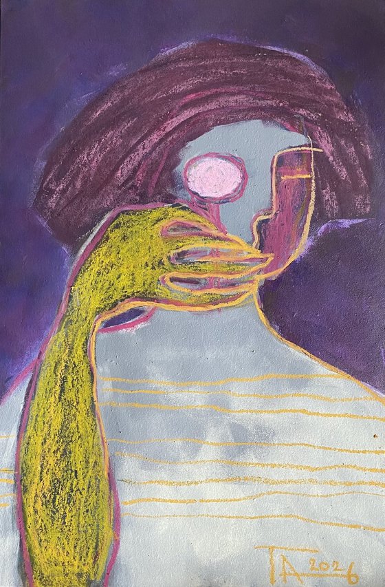 Portrait with Pink Glass.