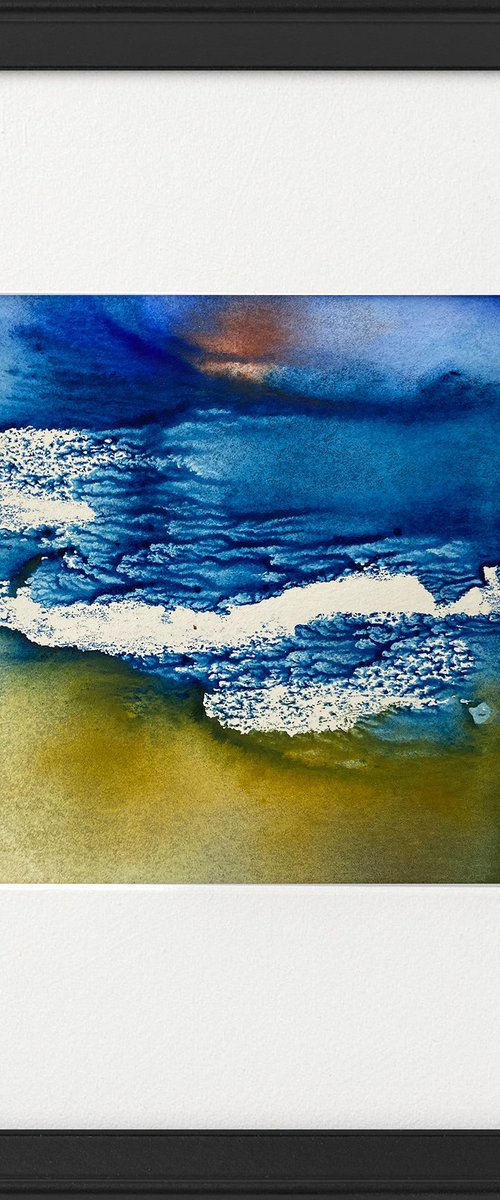 Seasons - Summer Abstract Seascape Sunset framed by Teresa Tanner