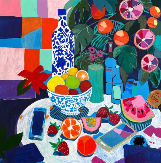 Still life with Vase and Fruit