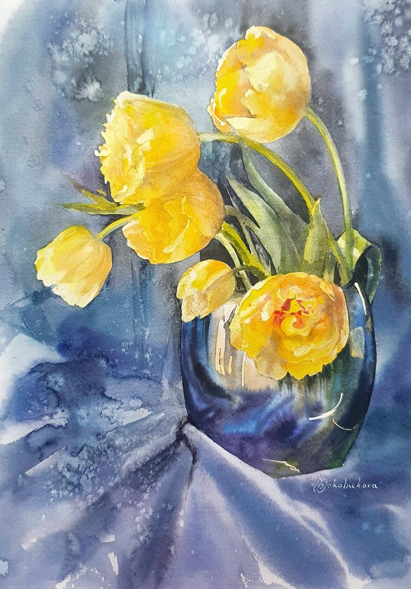 Lemon tulips by Natasha Sokolnikova